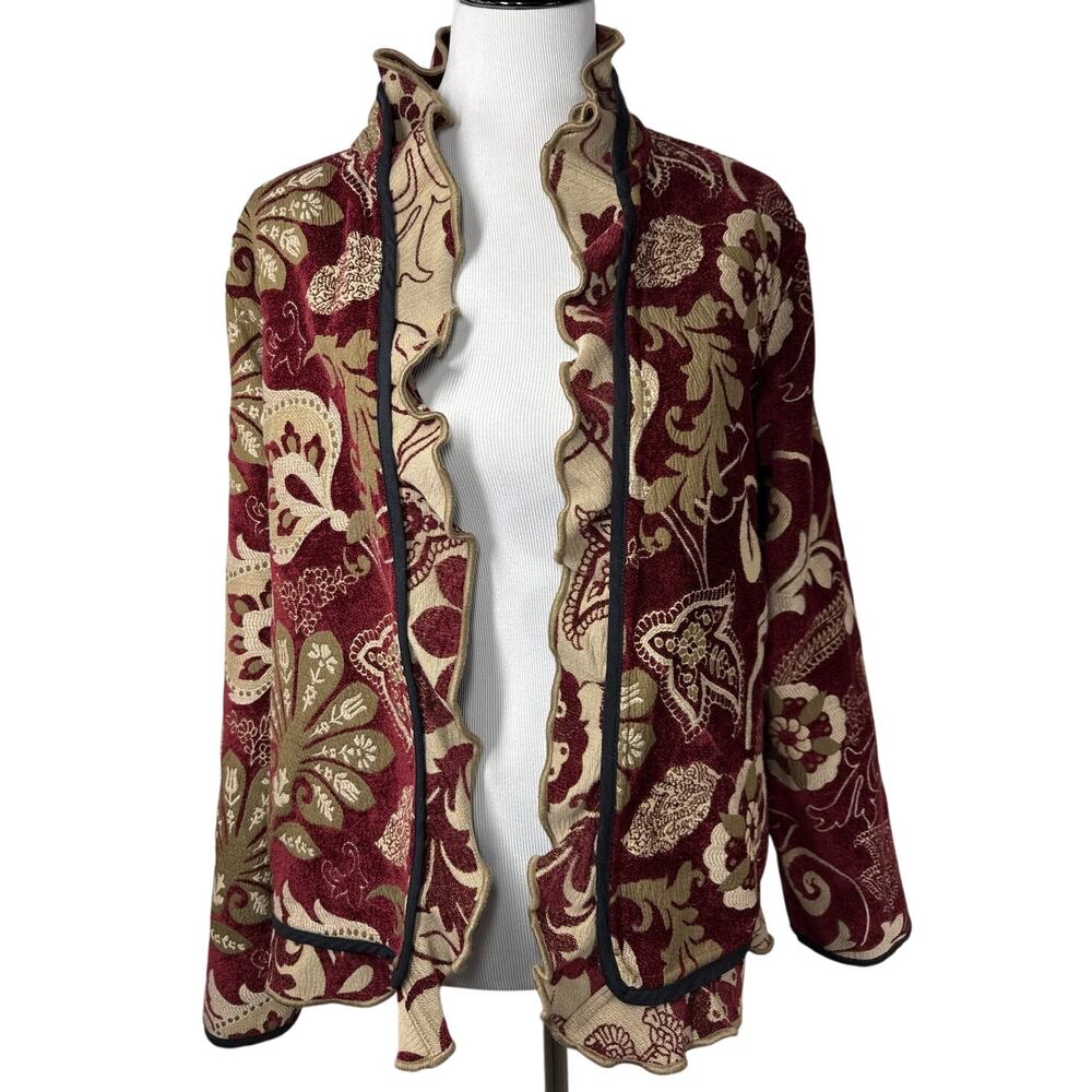 Trimdin Artisan Open Reversible Tapestry Vintage Jacket, 1X, Women